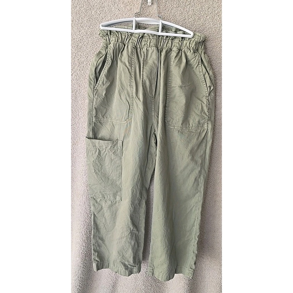 By Anthropologie Women Olive Green Cargo Straight Leg Pant Size XS‎ Utility Crop
